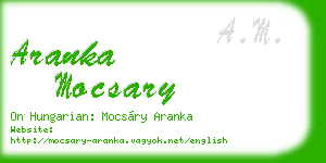 aranka mocsary business card